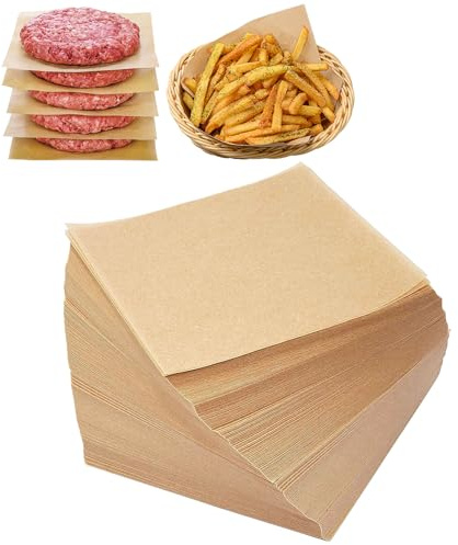 Lot de 200 feuilles de papier sulfurisé carrées, papier sulfurisé prédécoupé, feuilles de papier sulfurisé pour la cuisine (mini 10 x 9 cm)