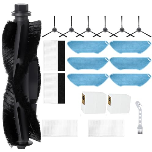 Jegehoyo Accessories Kit for Lefant M2/M2S/M2 Pro/M2S Pro Robot Vacuum Cleaner, 1 Main Brush, 6 Side Brushes, 2 Filters, 6 Mop Pads, 2 Dust Bags, 2 Base Station Filters, 1 Cleaning Brush