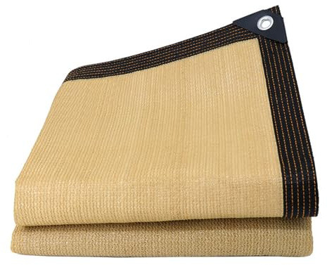 Toile d'ombrage beige 3 x 4 m avec œillets – Protection UV de 70 à 90 % en polyéthylène haute densité pour serre, terrasse, plantes, pergola – Filet pare-soleil