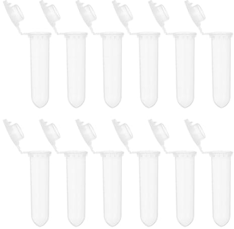 Pqahffowr Tubes de centrifugeuse de 2 ml, 1000 pièces à fond rond avec bouchon à pression et marques graduées pour échantillon transparent