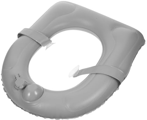 Veemoon Cojín Inflable para Asiento de Inodoro con Ventosas Fácil Inflado y Desinflado Acolchado PVC Resistente Elevador Portátil para Baño Camping y Diario