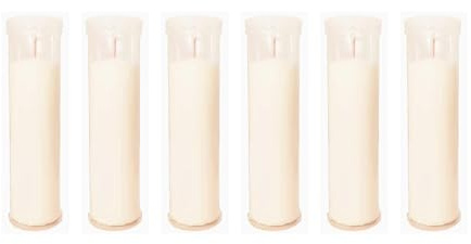 Velón litúrgico alto de cera de parafina. Hasta 6 días de duración. Calidad extra. Ideal para iglesias, cementerios, tumbas...Sin perfume. Velón Santo (6, Blanco, 21cm)