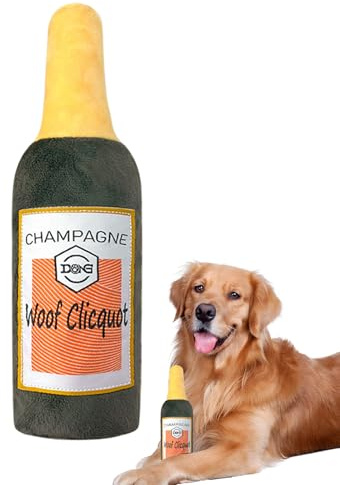 Ancsttu Jouets à Coupin pour Chien,Forme Bouteille De Vin Jeu Amusant - Jouet Couché Squeaky pour Chien - pour Stimulation Mentale Chiot Et Activité Physique Renforcement Caisse