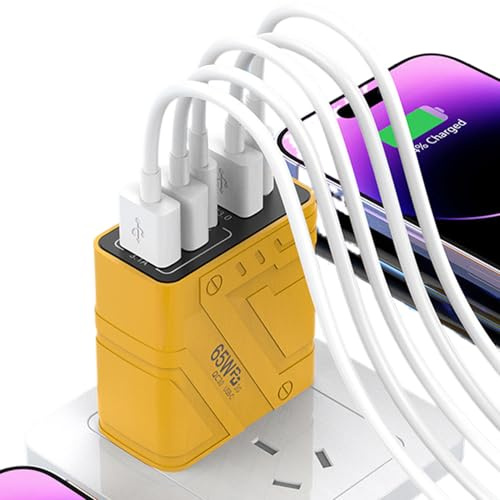 Chargeur USB - 65W Adaptateur d'alimentation 5 Ports avec Protection Contre Les Surtensions | Adaptateur d'alimentation USB | pour La Maison Le Bureau Les Voyages Et Les Deplacements Professionnels
