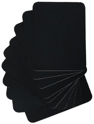 Gutol Stryklappar för kläder – 10 st reparationslappar i svart polyester, 12,5 x 9,5 cm (4,9 x 3,8 tum) för jeans, kläddekoration