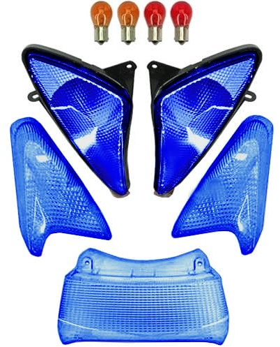 Kit Gemme Frecce E Stop con Vetro Blu e Lampadine Compatibile con Tmax - T max - T-Max 500 2001 2002 2003 2004 2005 2006 2007