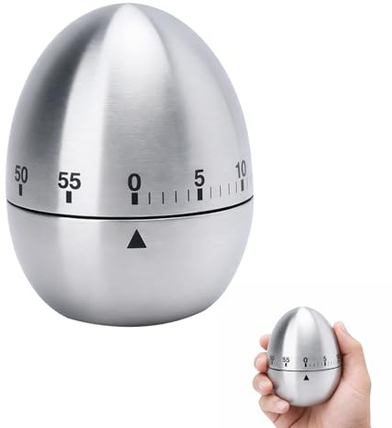 1 Stück Eieruhr, Edelstahl Eieruhr Mechanisch, Egg Timer Für Backen, Kochen und Tee, Silber