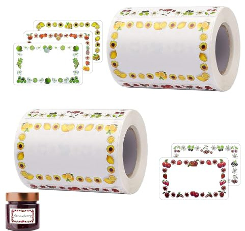 2 Roll Jam Labels for Jars, Jam Jar Labels, Jar Labels Self Adhesive, Decorative Removable Sticky Jam Jars Labels, for Kitchen Food Bottle Jams Containers(30 * 50mm)