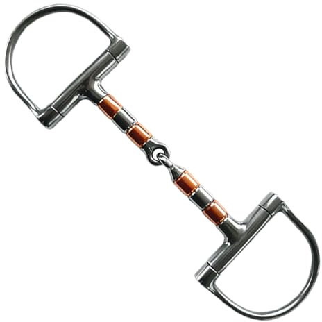 Mors à anneau en D Embouchure Simple Brisure Simple Articulation | Mors à rouleau en cuivre Pour entraînement, courses, contrôle, dressage, saut, concours complet, équitation, fournitures
