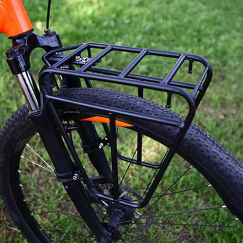FRGTH7 Fahrradgepäckträger Vorne Holländischer Gepäckträger MTB Gepäckträger Vorne Für Fahrrad Tourismus Rennrad Gepäckträger Schwarz