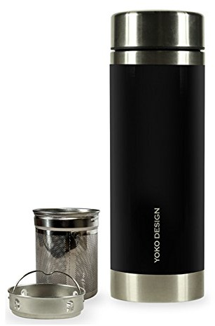 Yoko Design - THEIERE ISOTHERME  LIBERTEA  350 ML NOIRE ET INOX