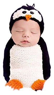 DELEY Baby Jungen Mädchen Häkeln Cosplay Pinguin Kostüm Niedlichen Baby-Kleidung Outfit Foto Requisiten 0-6 Monate