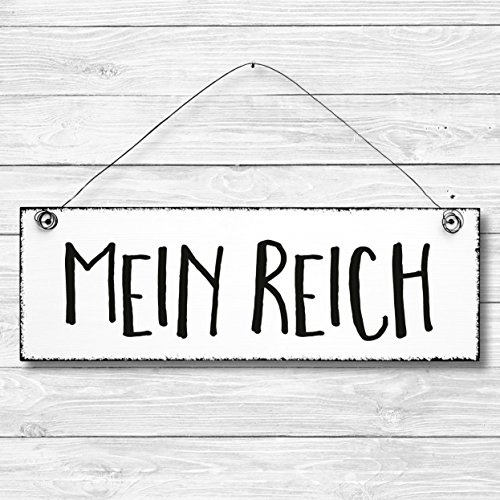 Mein Reich - Dekoschild Türschild Wandschild Holz Deko Schild 10x30cm Holzdeko Holzbild Deko Schild Geschenk Mitbringsel Geburtstag Hochzeit Weihnachten