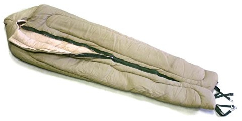Pfadfinder Mumienschlafsack, beige, Innen- und Außenhülle aus 100% Baumwolle, Füllung: 100% Polyester Fiberfill, bis -5°C, Schulterbreite 60cm, Länge 200cm, Maschinenwäsche 30°