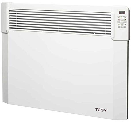 TESY CN04 2000w Electric Wall Heater With Thermostat, 24/7 Timer Clock, LOT 20 Compliant, Splash Proof, IP24 Safe For Bathrooms, 1000W (Heats Up To 12m2 Room Space) (2000W)