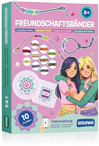 Smowo® Set di braccialetti dell amicizia fai da te per il fai da te – Bracciali per ragazze – Con istruzioni e istruzioni video