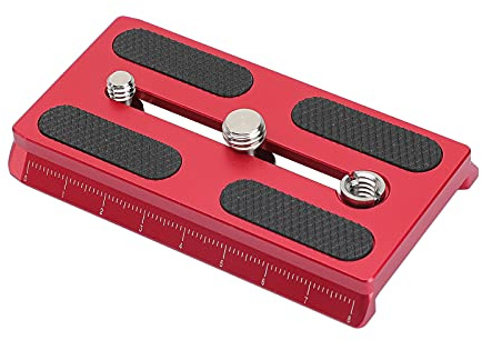 CAMVATE Zapata rápida para cámara con Rosca de 1/4 y 3/8 Compatible con trípode Manfrotto 577/501/ 504/701 (Rojo)