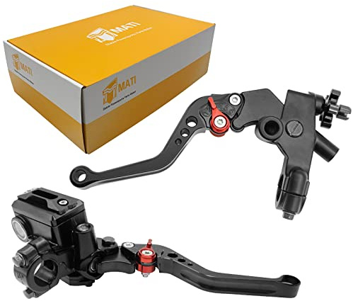 Upgrade Universal 7/8 22mm Handlebar Brake Master Cylinder Clutch Lever Set Left & Right Motorcycle Levers Compatible with Yamaha Honda Kawasaki Suzuki Harley(Black)