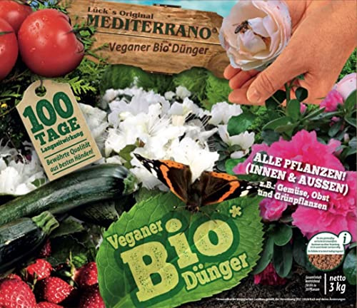 NEU ! Mediterrano Veganer Bio-Dünger – Natürliche Power für kräftiges Wachstum, drinnen & draußen! 3 Kg
