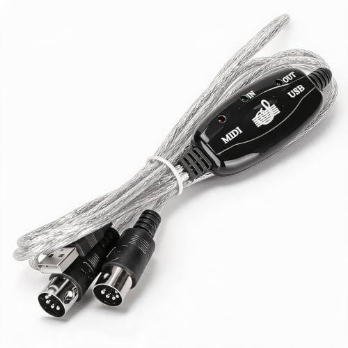Annadue MIDI zu USB Kabel Konverter PC zu Synthesizer Music Studio Keyboard Interface Kabel Stecker Controller Adapterkabel 16 Kanäle Computer Laptop Unterstützung und Mac.