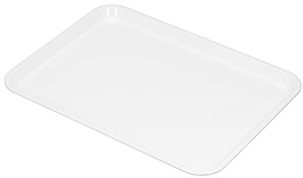 PATIKIL 12x8 Fast Food Tray, Plastic Reusable Recyclable Multi-Purpose Rectangle Serving Tray for Restaurant Home Kitchen, White