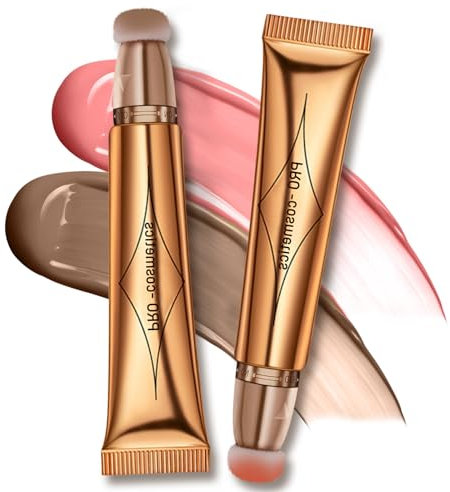 Contour Stick Flüssiges Rouge Set,Cream Liquid Blush Stick Contour Beauty Wand, Blendable Silky Rouge Bronzer Stick, (A1)