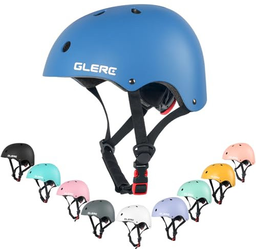 Glerc Kinder Fahrradhelm für Jungen und Mädchen ab 8 Jahren, Kinder Fahrrad Zubehör, stoß- und schlagfester Fahrradhelm für Kinder,M Blau