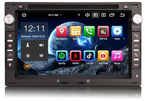 Erisin 7 Pouces 8-cœur 4Go+64Go Android 13 Autoradio Bluetooth Navigateur GPS pour VW Passat Golf 4 Sharan Polo Lupo T5 Skoda Octavia Seat Ibiza 6L CarPlay Android Auto DSP WiFi FM RDS USB CD Player