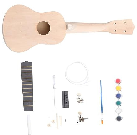 Toyvian Selbstgemacht Ukulele Kit 21 Zoll Cutaway Bastelset Für Hawaiianische Ukulele Aus Holz Einfach Für Anfänger Und Kinder Mit Anleitung Und Zubehör