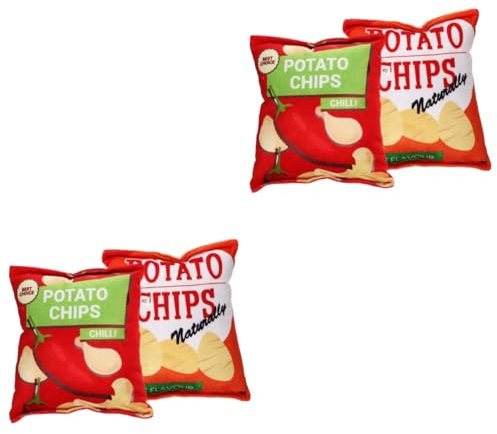 FRCOLOR 4stücke Tragbares Hundespielzeug Kartoffelchips-taschenform Interaktives Quietschspielzeug Für Haustiere Weiche Und Langlebige Kauspielzeuge Für Kleine Bis Mittlere Hunde