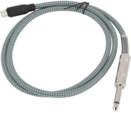 Câble 1/4 vers USB C, Câble 6,35 Mm vers USB C, Adaptateur de Câble Audio pour Instruments de Musique, Amplificateur, Haut-parleurs, Casque, Compatible (2 m / 6,6 pieds)