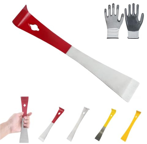 Woodworker's Multi-Purpose Magic, Stainless Steel Pry Bar Scraper Set, Woodworker's Multi-Purpose Magic Tool, Mini Pry Bar Scraper Tool for Pull, Pry and Scrape (Red Silver)