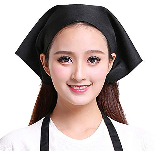Lilinzhi Kopftuch für Damen und Herren, für Küche, Restaurant, Arbeit, Bäckerei, Café, Kellnerin, einfarbig, Turban, BK, Einheitsgröße