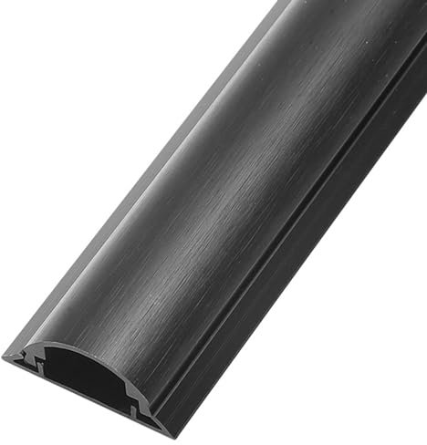 Serenitison Aluminum Alloy Anti Stepping Outdoor Cable Cover,Self Adhesive Cable Tidy,Floor Cord Cover Cable Protector,2 Roots *1m,Decorative Wire Hider,Floor Wire Cover For Office,Home,Workshop