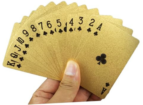 BESTonZON wasserdichte Goldfolie Pokerkarten Aus Langlebigem Kunststoff Kreative Colorierung Hervorragendes Spielgefühl Für Familie Bar Und Büro Glänzende Unterhaltungsspielzeuge