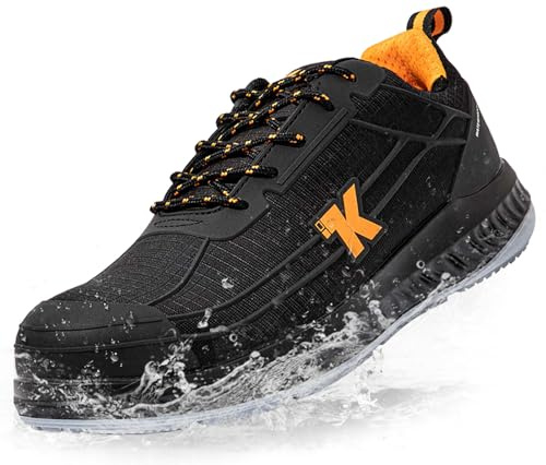 K by Kexin Safety Shoes for Men, Composite Toe, Waterproof, Puncture Proof, Slip & Oil Resistant, Electrical Hazard EH Protection, Durable KPU Support Work Sneakers for Construction and Industry