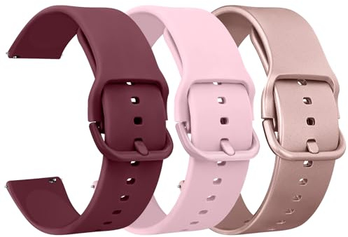 Amzpas 3 Stück Ersatz Uhrenarmbänder Silikon 20mm 22mm Armband,Uhrenarmband mit Schnellverschluss Ersatzbänder Watch Straps,Uhren Zubehör Uhrenarmbänder Watch Band für Damen Herren