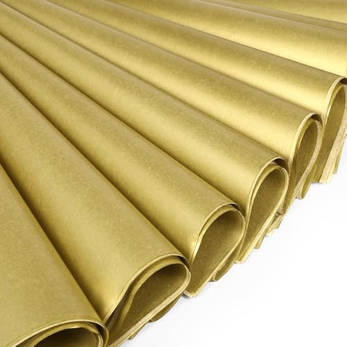 Kesote Presentpapper 60 sidenpapper sidenpapper förpackningsmaterial guld transparent papper pysselpapper förpackningspapper pyssel papper bröllop present dekoration jul (70 x 50 cm)