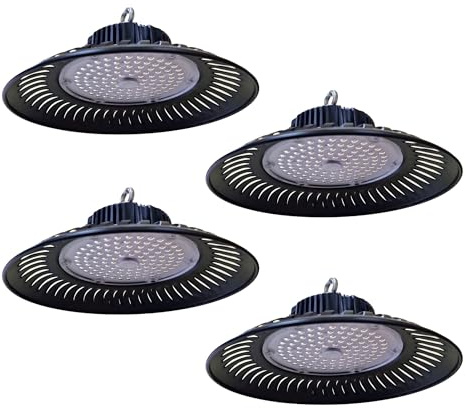 Jandei – 4 x Campana Industrial Led UFO ECO 200W (equivalente 1500W), 18000 LM, Lámpara Led Luz Blanca Fría 6000K, Superbrillante. Iluminación Nave, Taller, Garaje, Fábrica (1 Unidad)