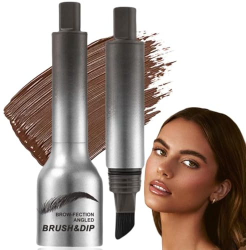 Liftique Instant Brow Angled Brush & Dip, Natural Eyebrow Pen for Women - Waterproof Wild Pomade