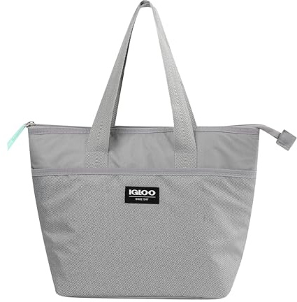 IGLOO bolsa isotérmica Print Essential gris - Ideal para comidas congeladas, aperitivos y bebidas, plegable, capacidad de 14 latas.