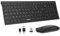 seenda Clavier et Souris sans Fil Rechargeable, 2,4GHz Récepteur USB, Silencieux, Combo Ultra-Fin et Compact, Clavier Plat AZERTY avec Pavé Numérique, pour Windows PC/Portable/Ordinateur, Noir