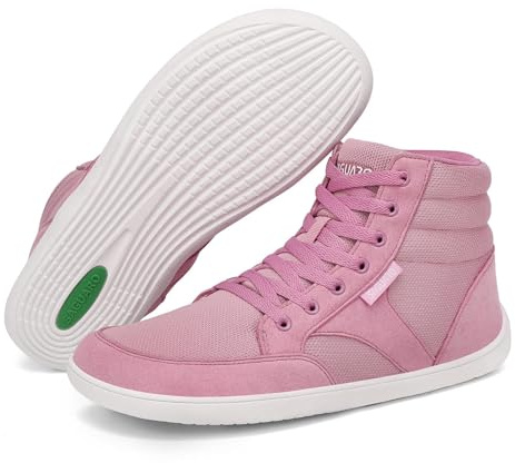 Saguaro Unisex barfotaskor High-Top med bred tåbox och Zero-Drop sula, storlek 36–48, ROSA, 39 EU