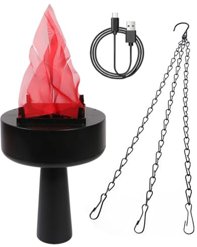 Liummrcy Campfire Falso 3D USB Luces de Fuego LED Recargables Colgando Realista Fire Fire Flames portátiles para la casa de Halloween Halloween, Luces de Velas