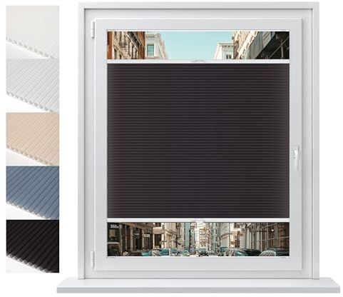 Concept Blinds® Persianas Plisadas de Panal a Medida - Estores Plisados Personalizados - Sube y Baja con instalación con Taladro - Filtrado de luz y privacidad - Ancho 30-170cm, Alto 20-240cm