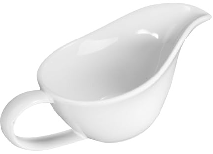 iplusmile Saucière Céramique Blanche Cruche à Sauce et Lait Résistante Design Européen pour Service de Vinaigrette et Jus Récipient pour Table