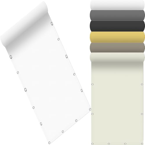Vela Ombreggiante Impermeabile 120 x 445 cm Rete Telo Ombra Ombreggiante Protezione Solare Anti UV Antipolvere Antipioggia Riduce Le Radiazioni per Esterno, Giardino, Bianco