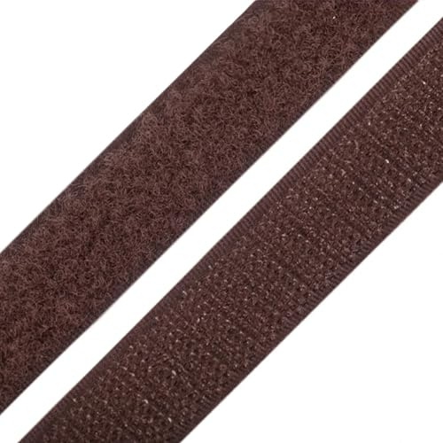 cyclingcolors 1x Rotolo di scratch strappo 20 mm 25 metri auto aggrappante organizer organizzare fermacavo striscia aggancio sacchetto indumento cinghia fascette poliammide, marrone