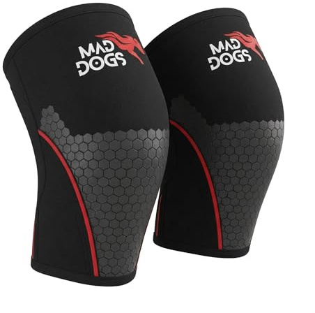 MAD DOGS Ginocchiere Palestra Uomo Donna – Supporto e Compressione – Ideali per Crosstraining, Sollevamento Pesi e Fitness
