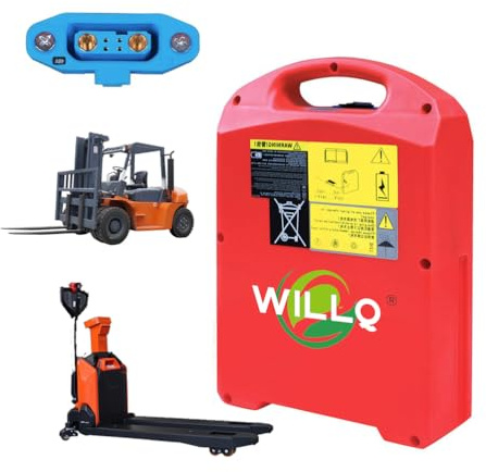 WILLQ Batterie LiFePO4 48V 15Ah 20Ah pour Chariot élévateur, Batterie au Lithium 24V 20Ah 30Ah 40Ah pour transpalette électrique, Batteries de Secours Rechange, Accessoire,48v20ah